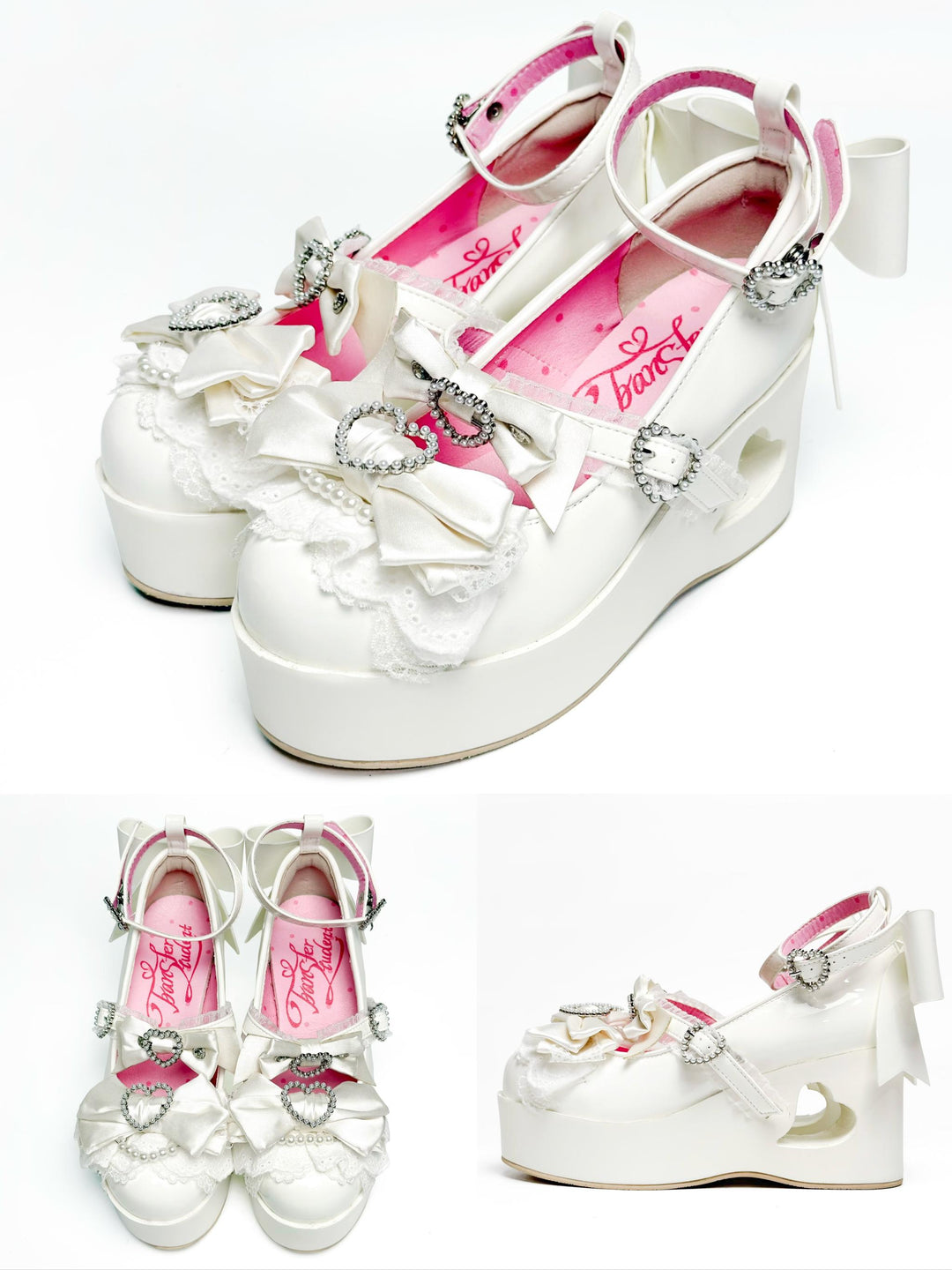 Old School Lolita High Platform Shoes, Heart Hollow Heel 44559:813903