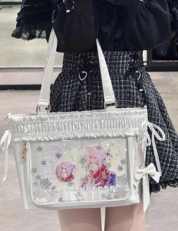 Lolita Itabag Ribbon Itabag Large Capacity Handbag Crossbody Bag (White) 41754:719232