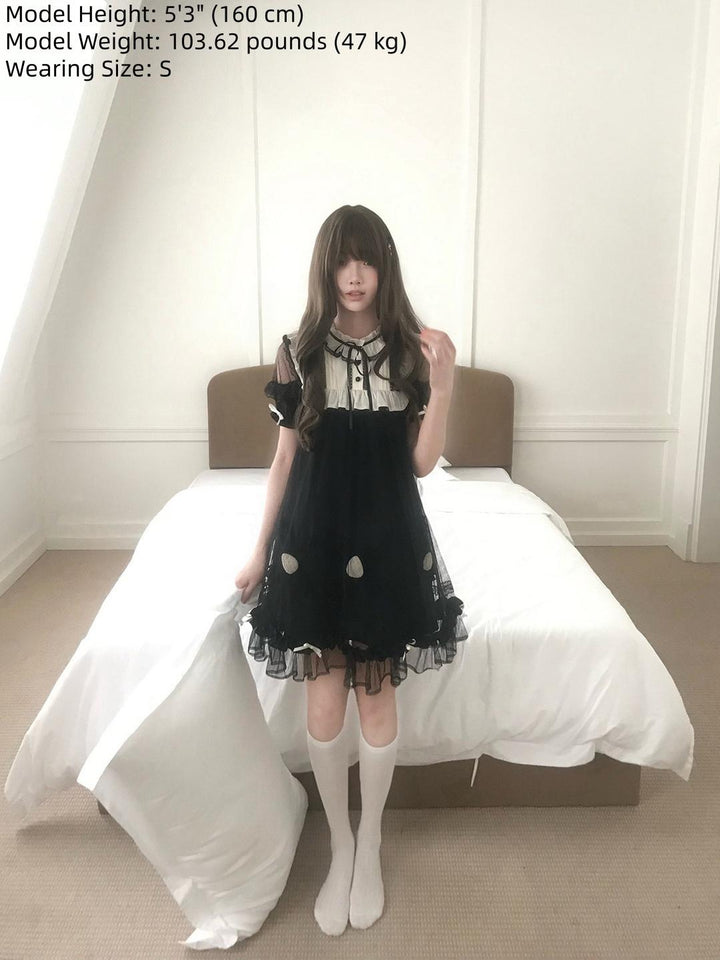 Japanese-style Tulle Dress, Detachable Strawberry Accent 45345:848972
