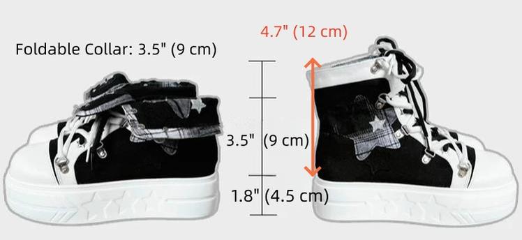 Subculture Platform Canvas Shoes, Foldable Collar 45354:845478