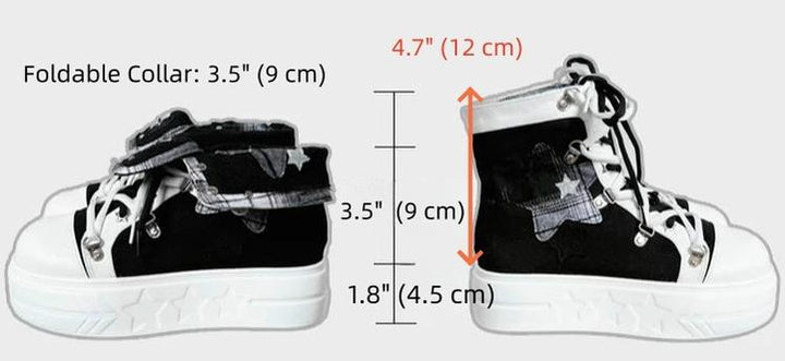 Subculture Platform Canvas Shoes, Foldable Collar 45354:845478