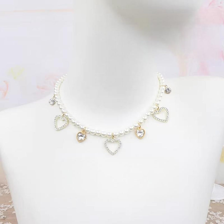Ryousangata Heart Rhinestones Necklaces and Wrist Pieces 45072:838673