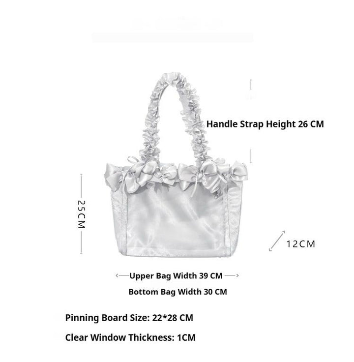 Elegant Satin Ita Bag, Rose-Inspired Ribbon & Clear Window 43230:773322