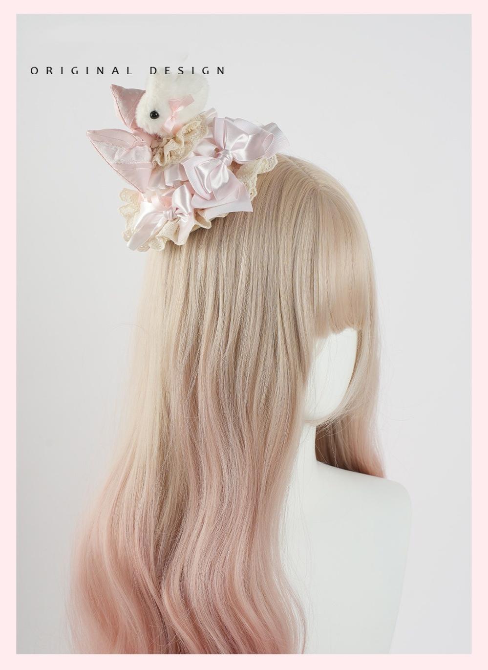 Lolita Headdress Lace Hat Bunny Hair Accessories Bow KC 37016:549638