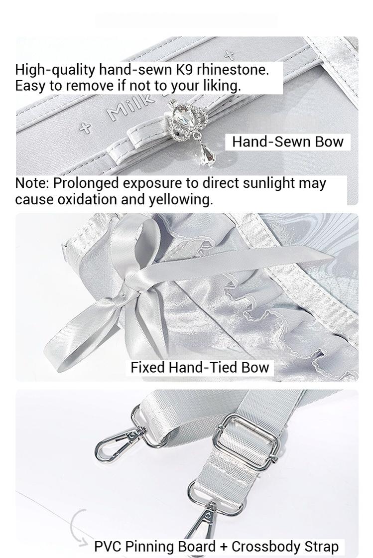 Large-Capacity Ita Bag, Clear Window Front + Rhinestones 43231:779328