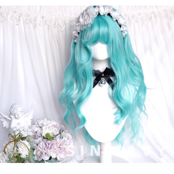 Lolita Wig Mint Green Cosplay Wig Long Curl Wig 38888:607966