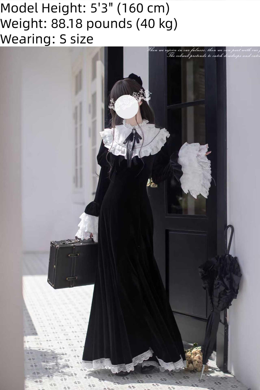 Gothic Mermaid Dress, Tiered Flared Cuffs 44122:797070