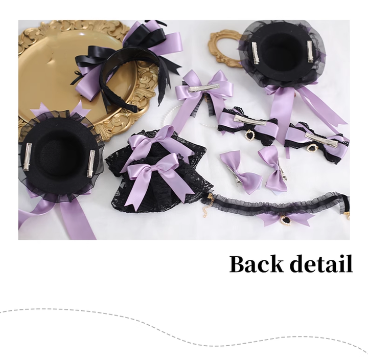 Gothic Lolita Headpiece Black Violet Hair Accessory Brooch 39116:613638