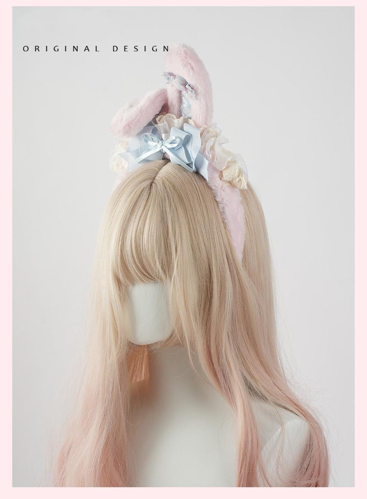 Lolita Headdress Lace Hat Bunny Hair Accessories Bow KC 37016:549658 37016:549658