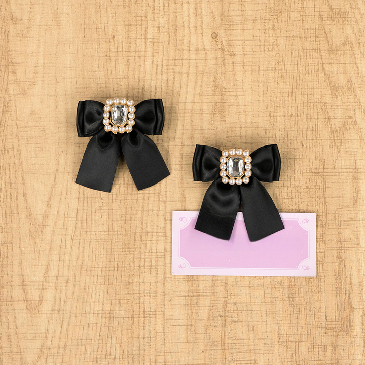 Jirai Kei Hair Clips Rhinestone Lace Bow Hair Clips 39110:629140