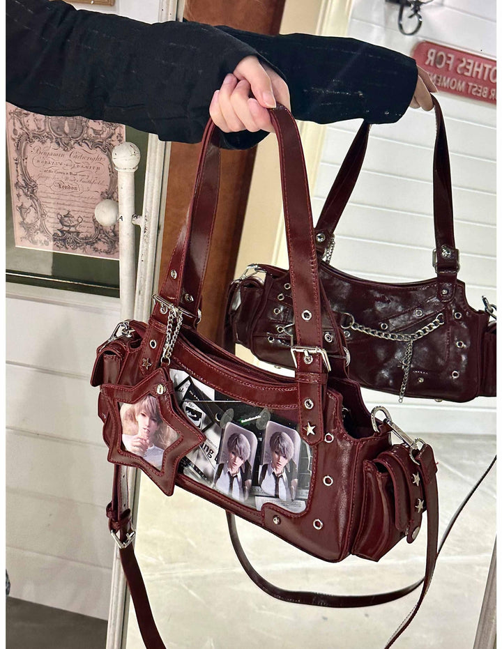 Punk Studded Ita Bag, Clear Window & Star Pouch 45416:847494