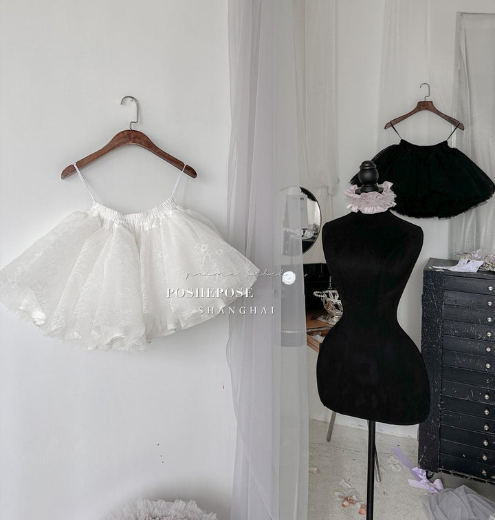 Puffy Prom Dress Petticoat Lolita Dress Petticoat Black White 36386:542730