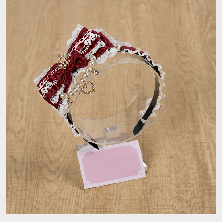 Jirai Kei Headband, Mini Crown & Rhinestone Pendant 44955:838755