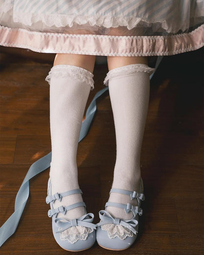 Lolita Shoes Kawaii Low Heel Shoes Lace Round-Toe Shoes 37112:557524