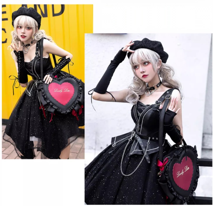 Lolita Bags Heart-shaped Bow Shoulder Bag 35778:521894 35778:521894