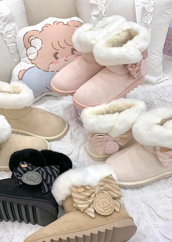 Kawaii Aesthetic Boots Winter Plush Warm Cotton Shoes Boots 33772:449714 33772:449714