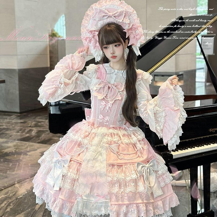 Sweet Lolita Pink JSK Doll-like Dress Princess Sleeve Blouse BNT 41170:697900