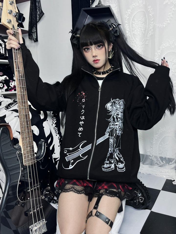 Yami Kawaii Hoodie Cotton Subculture Zip-up Jacket 35338:489182 35338:489182