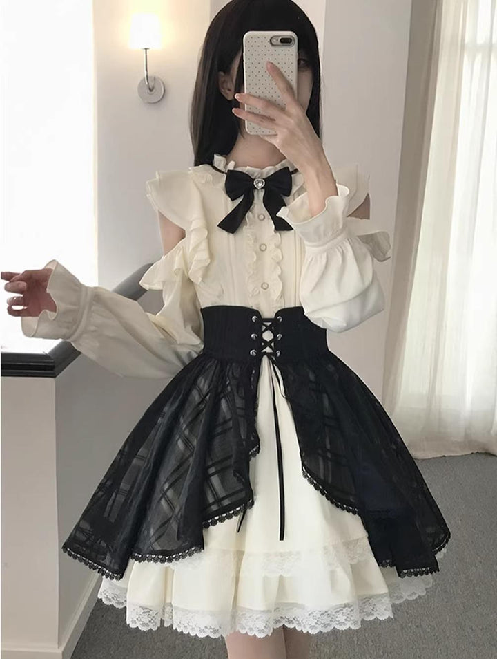 Seiso Kei Open Shoulder Dress, Overlay Set 44976:832148