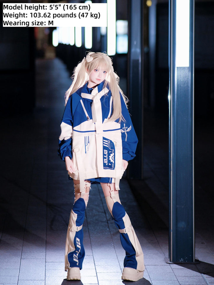 Cyberpunk Outfit, Detachable Jacket and Shorts Set 44424:810162