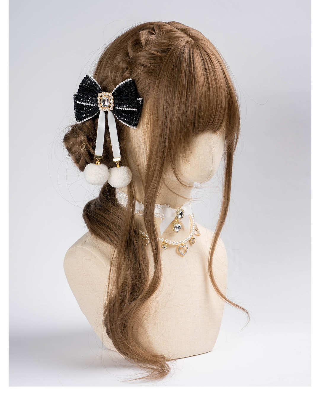 Jirai Kei Hair Clip Ryousangata Plaid Bow Hair Accessory 41584:704288