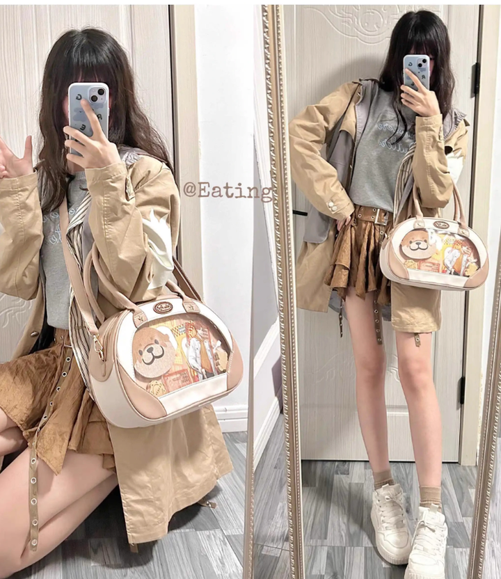 Adorable Itabag Dog Frisbee Crossbody Bag Embroidered Bag 38892:642472