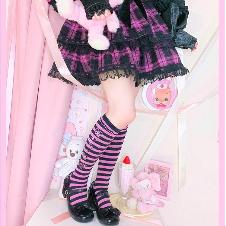 Lolita Striped Knee Socks Japanese Style Woman Socks 31748:373306 31748:373306