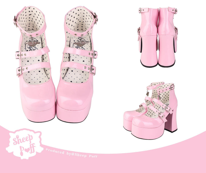 Jirai Kei Platform Heeled Shoes, Heart Charm (34 35 36 37 38 39 40 41) 45688:860610