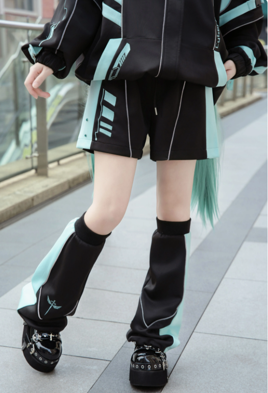 Jirai Kei Coat Cyberpunk Outfit Sports Jacket And Shorts Set (L M XL) 41048:684192