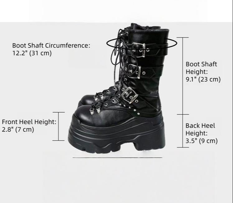 Sub-culture Mid-calf Length Boots, Platform Sole 44065:795652