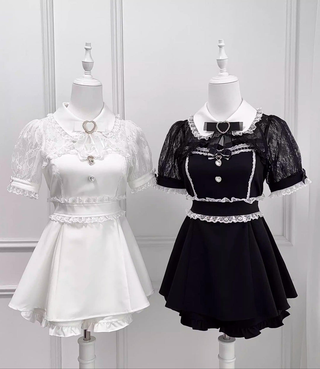 Jirai Kei Lace Shawl Dress Set, Rhinestone Details 43567:779747