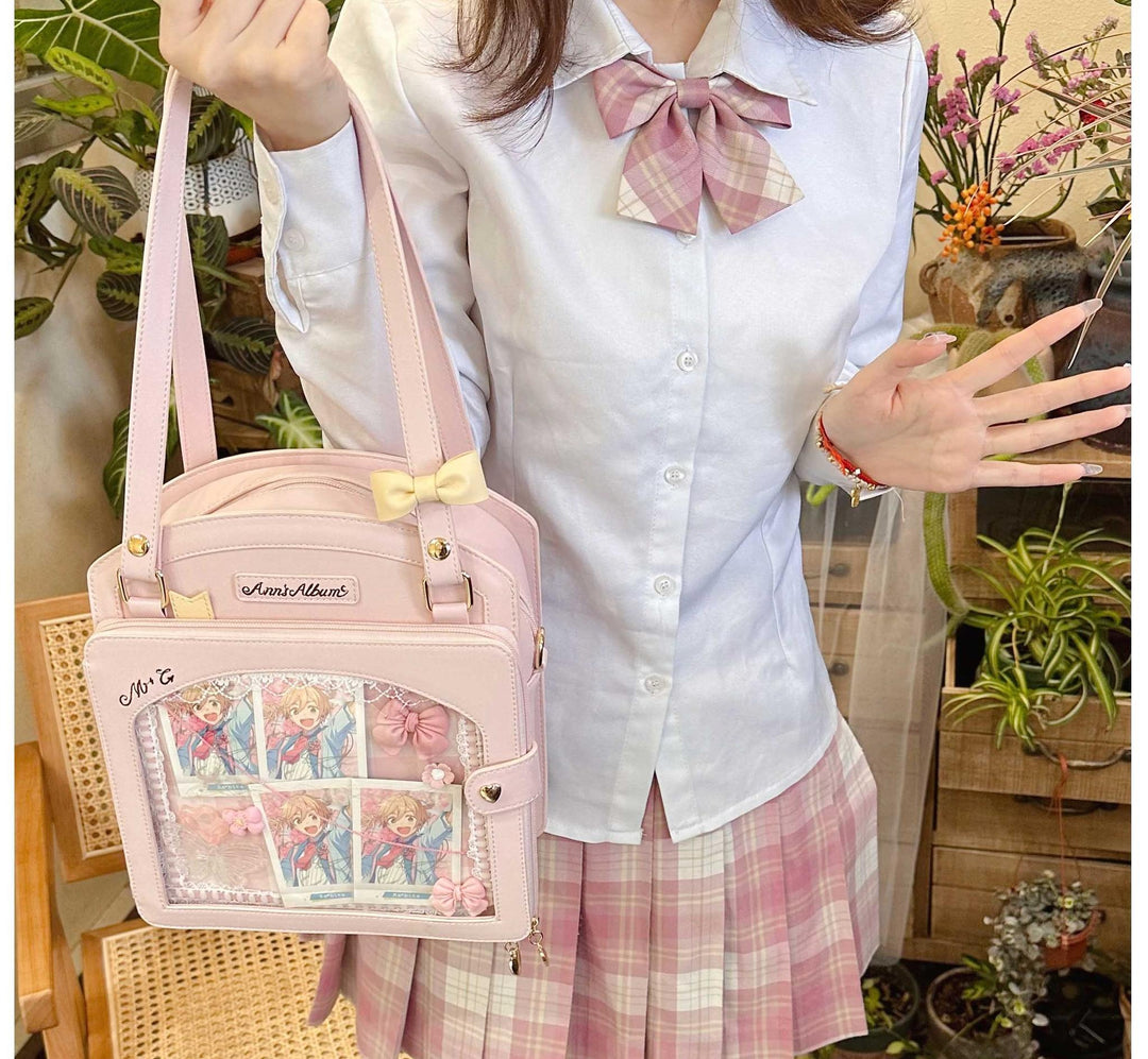 Kawaii Itbag Plaid Girl Large Capacity Handbag 33788:486060