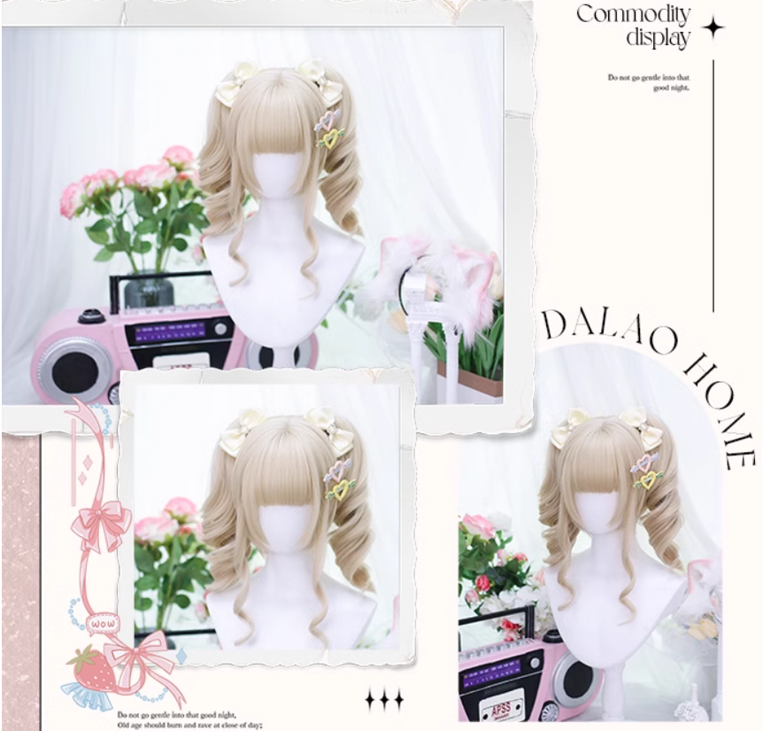 Jirai Kei Wig Lolita Wig Double Ponytails Multicolor 35610:496138 35610:496138