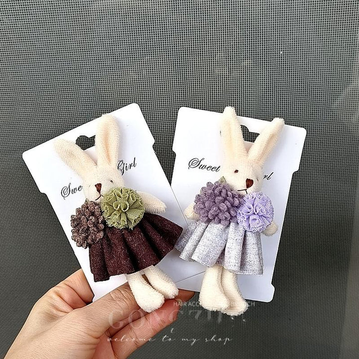 Mori Kei Brooch Cute Doll Brooch Plush Bunny Pin For Bags 36430:520972 36430:520972