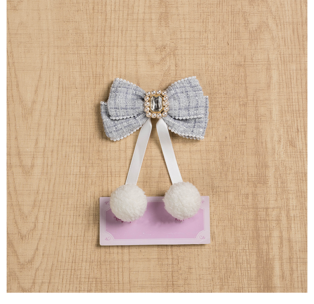 Jirai Kei Hair Clip Ryousangata Plaid Bow Hair Accessory 41584:704256