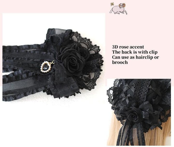 Lolita Hair Accessory Black Hand Sleeves Hair Clip Brooch 39112:613470