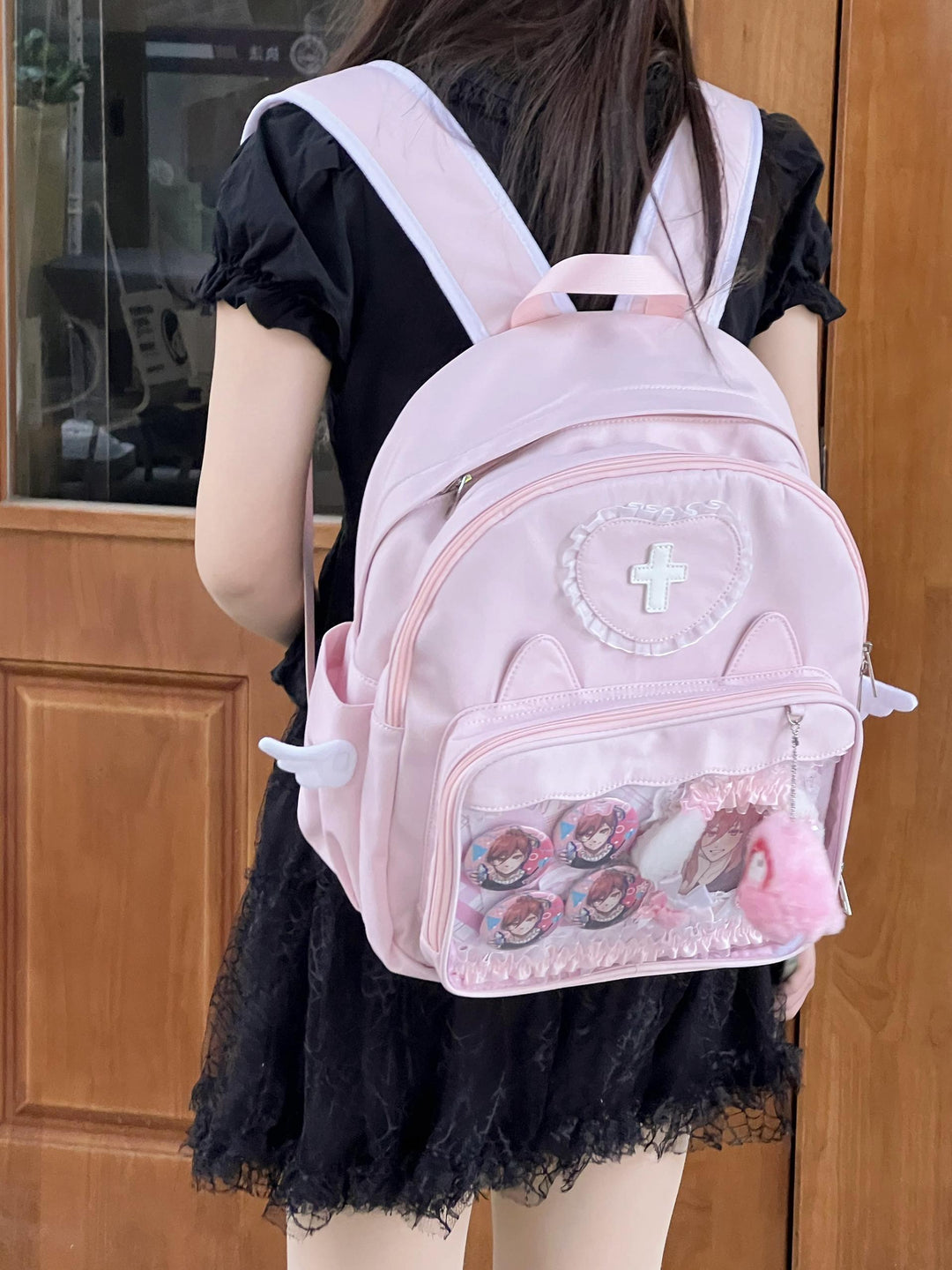 Tenshi Kaiwai Itabag Backpack Blue And Pink Bag 38278:588592