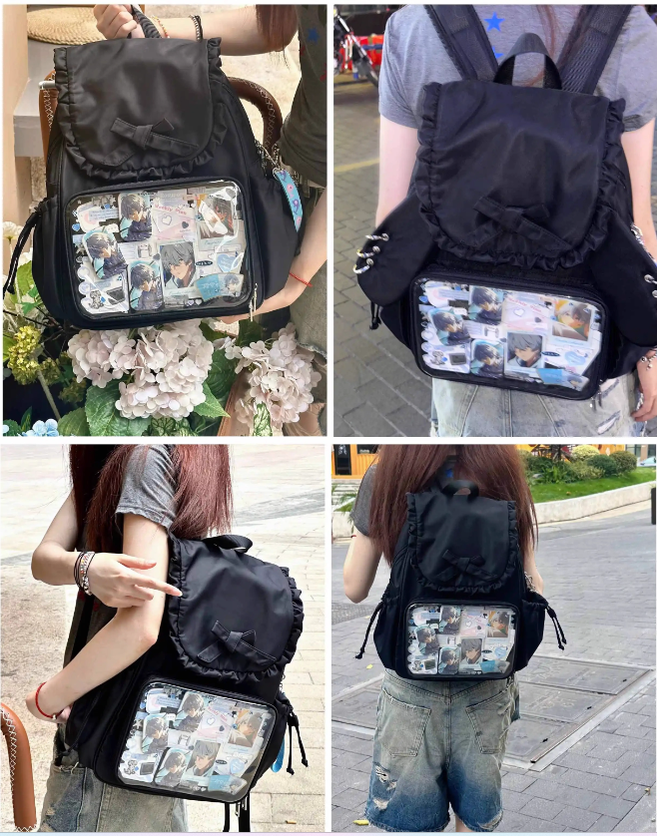 Kawaii Itabag Dual-Shoulder Backpack Bunny Ear Bag 40110:670722