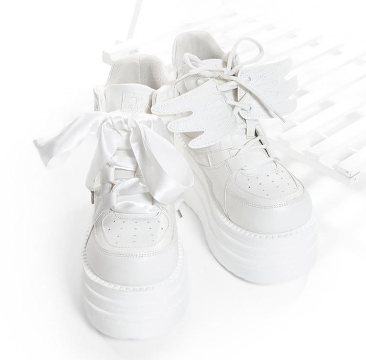 Jirai Kei High-Top Platform Shoes, Detachable Wing Decor 44333:806779