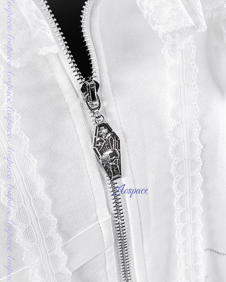 Rhinestone Setting Sub Culture Jacket, Cat Ear Hood 44766:825916