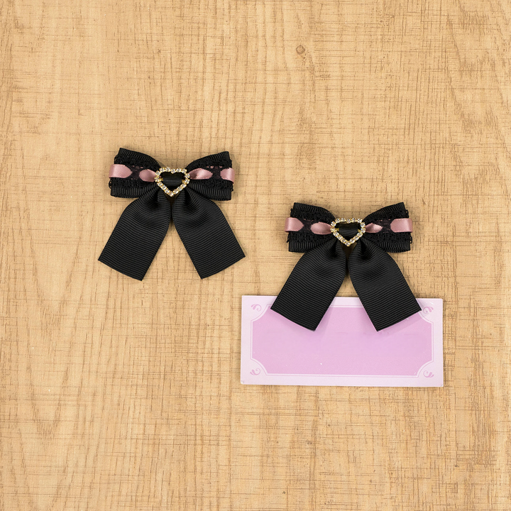 Jirai Kei Hair Clips Rhinestone Lace Bow Hair Clips 39110:629154