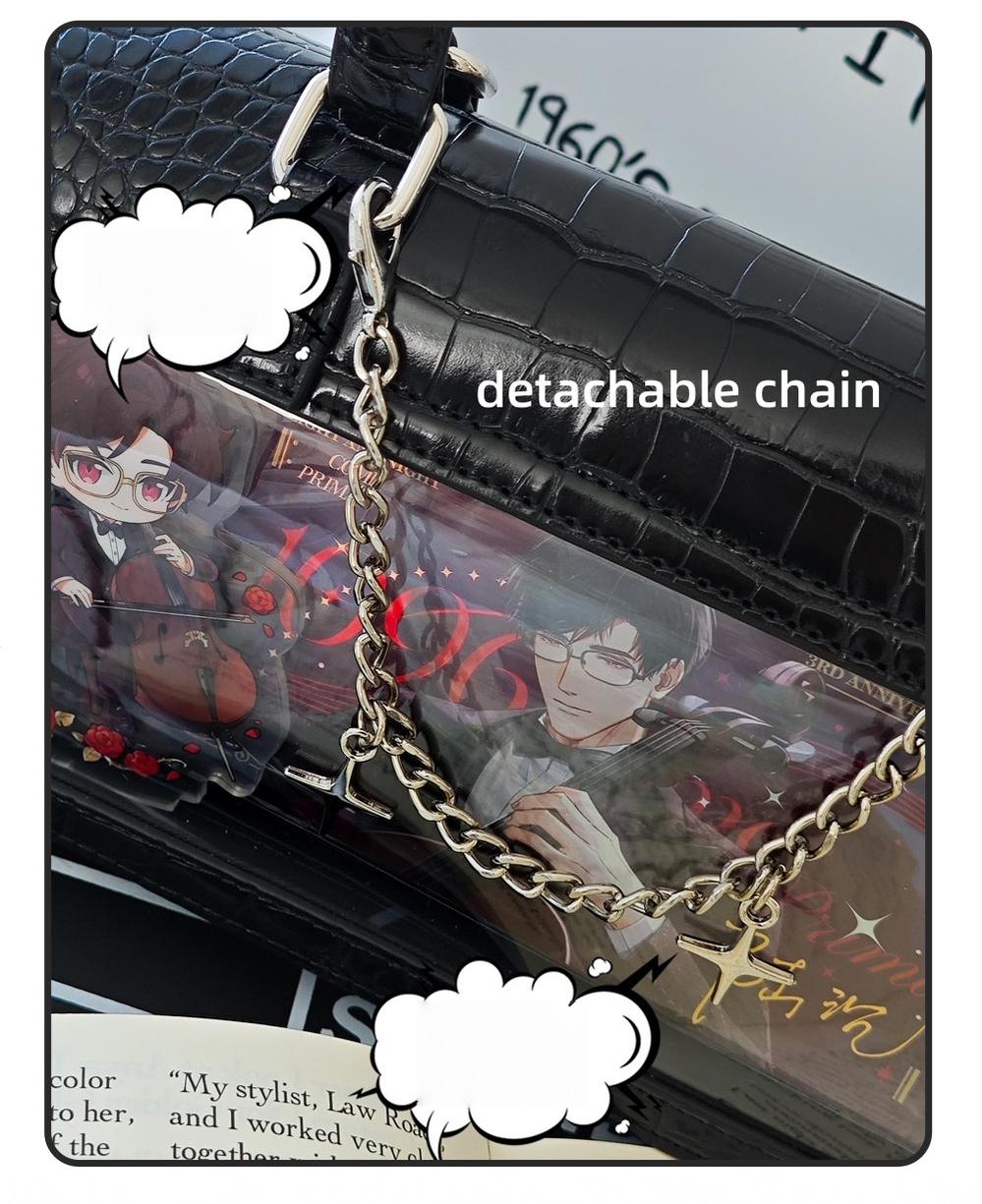 Bat-Inspired Itabag, Croc Texture & Clear Display Window 44930:829076