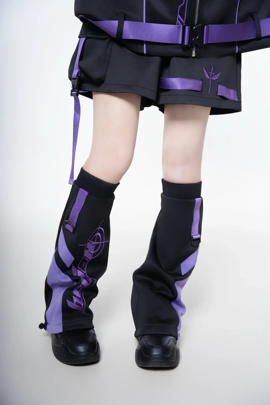 Techwear Hooded Jacket Outfit, Elastic-Waist Shorts (L M) 45014:850169