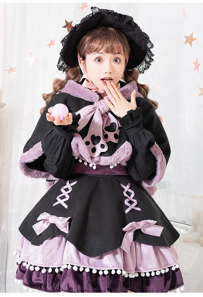 Sweet Lolita Cape Winter Lolita Dress Tiered JSK 41072:686056