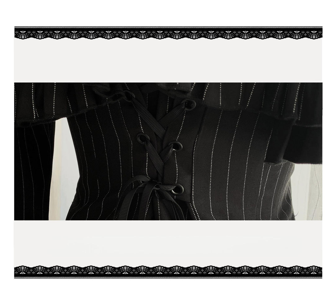 Jirai Kei Cape Dress Set, Detachable Embroidered Tie 44586:814439