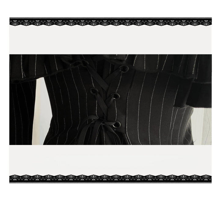 Jirai Kei Cape Dress Set, Detachable Embroidered Tie 44586:814439