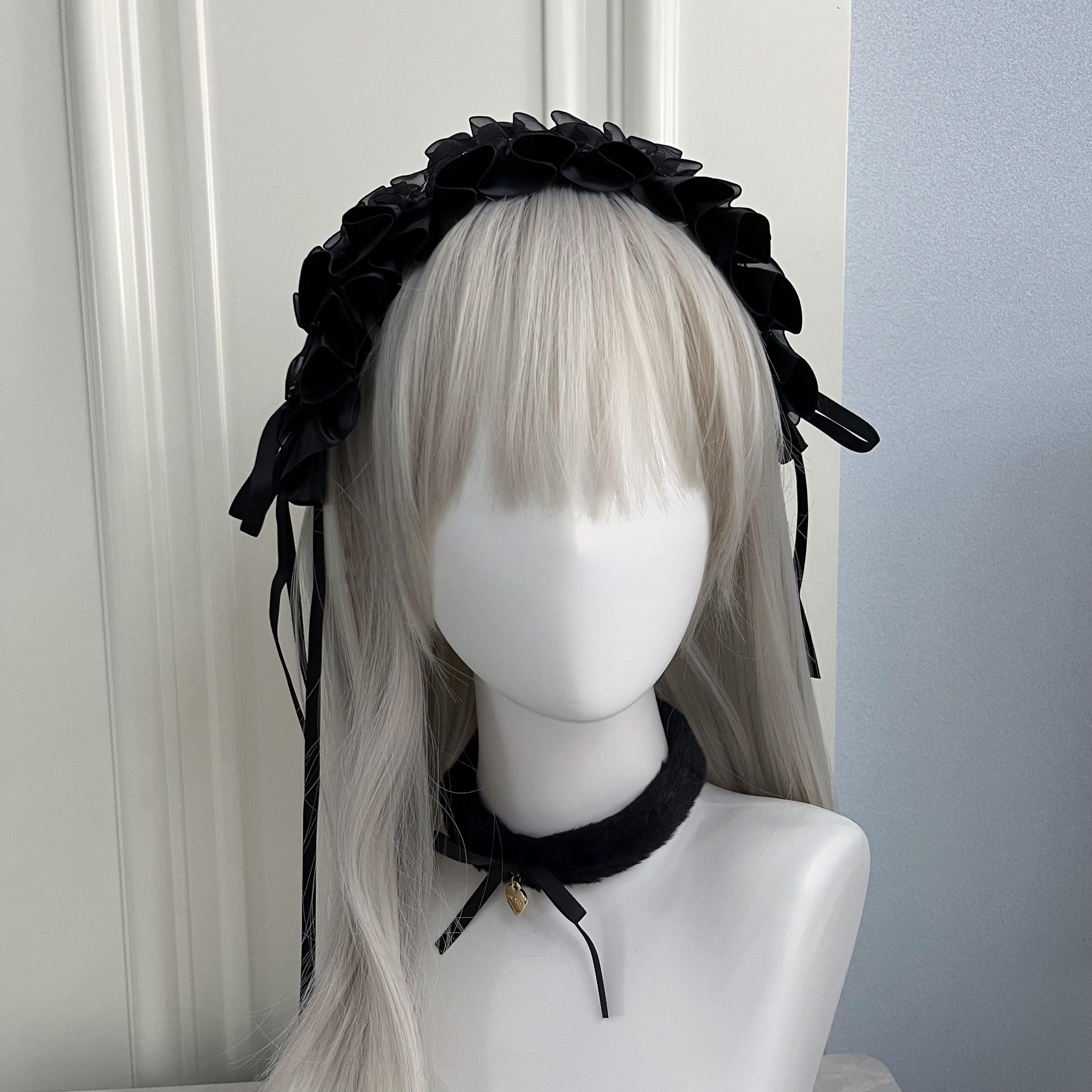 Gothic Lolita Lace Headband, Fixed Clips – Honey Wardrobe