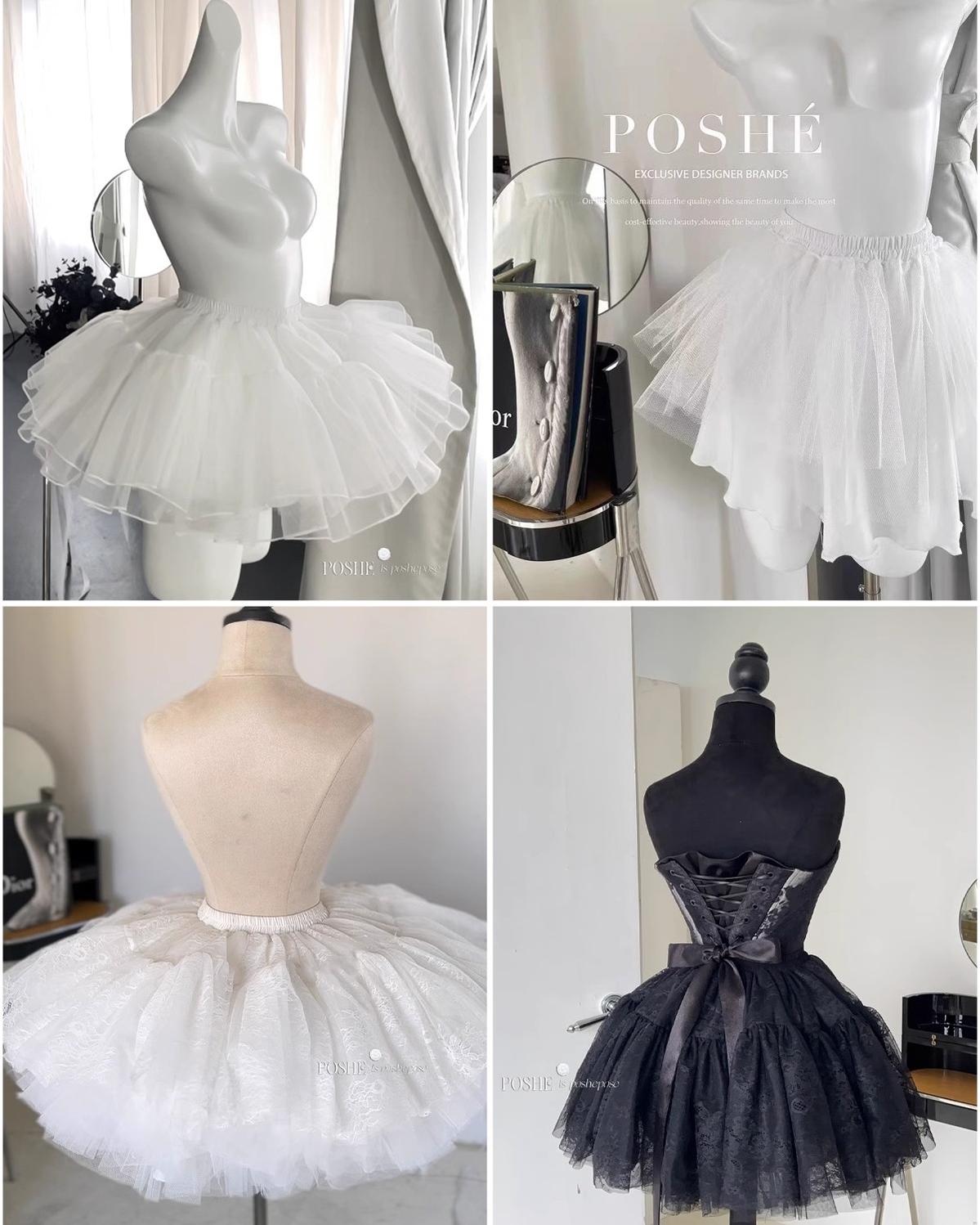 Lolita Dress Petticoat Puffy Black And White Pettipants 36386:542686