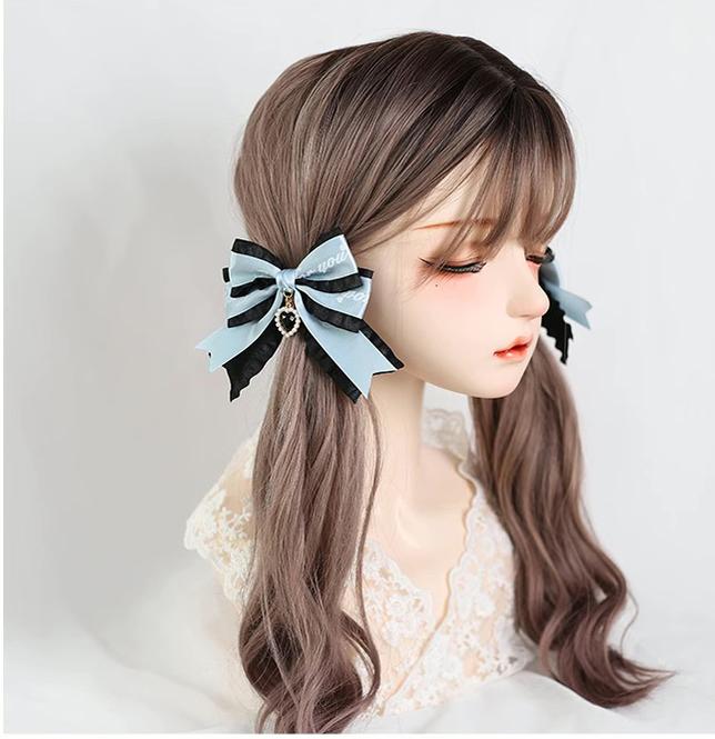 Jirai Kei Hairpins Bow Rhinestone Hair Clips Multicolor 22534:322422