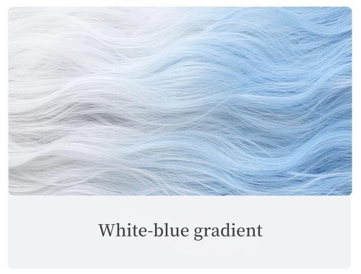 Lolita Wig White-Blue Gradient Cute Long Curly Wig 39356:641024